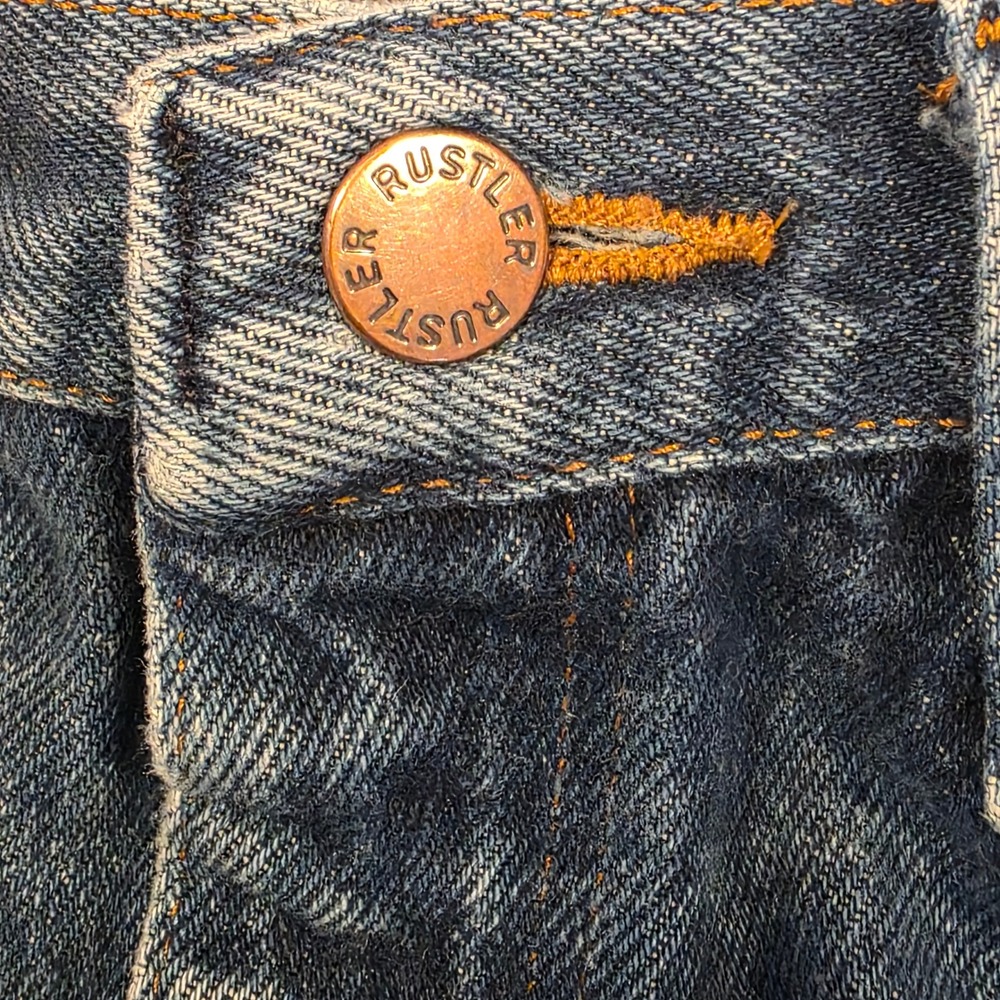 Rustler Distressed Straight Leg Jeans Mens 32x32 Blue Denim Vintage Style - Picture 3 of 9